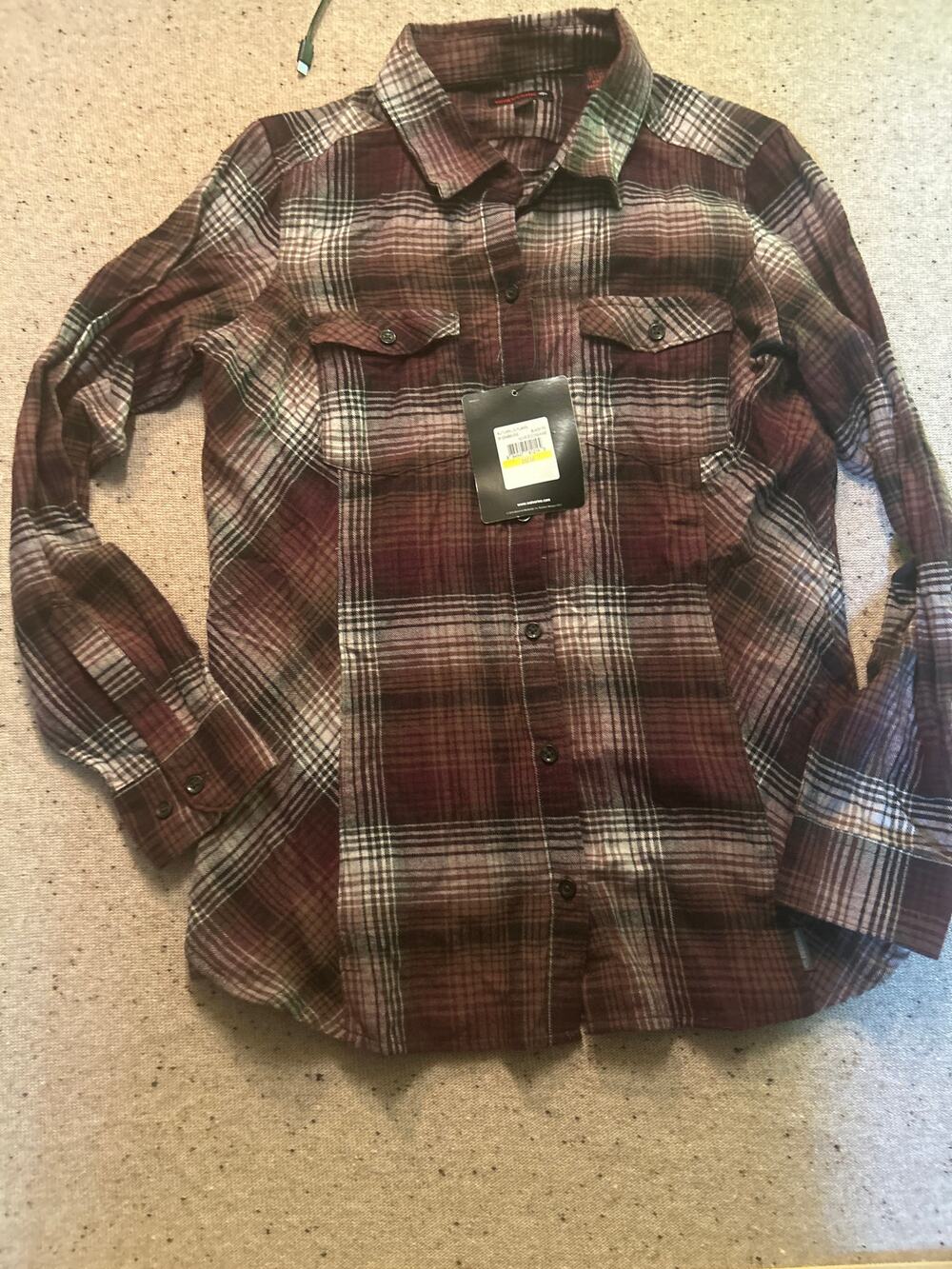 Wolverine Autumn Long Sleeve Flannel Women's Burgundy Black Medium NWT